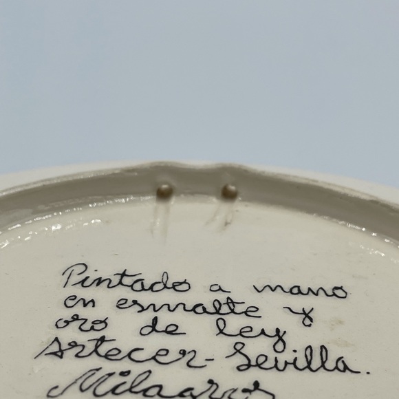 Vintage Ceramicas Sevilla Spain, 24k gold trim decorative Wall Plate - Picture 8 of 9